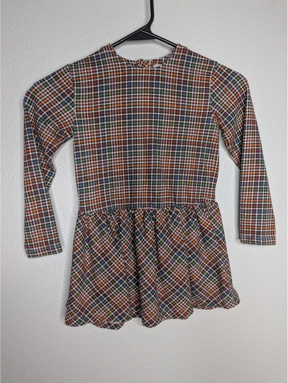 Boboli Girls Multicolor Plaid Long Sleeve Dress Size 5 / 110 cm